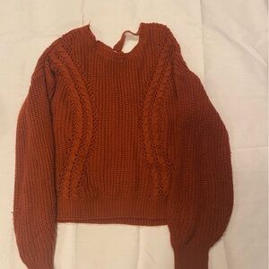 SO Women's Burnt Orange Cable Knit Sweater